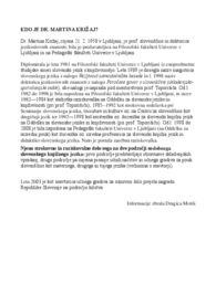 Kdo je dr. Martina Krizaj