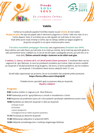 Vabilo sinodalni dan 2022